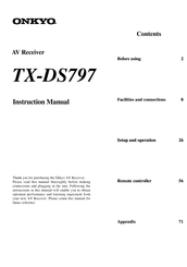 Onkyo TX-DS797 Instruction Manual