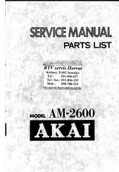 Akai AM-2600 Service Manual And Parts List