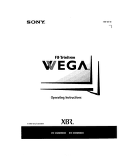 Sony FD Trinitron WEGA KV-40XBR800 Operating Instructions Manual