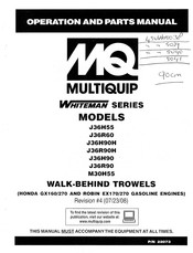 MULTIQUIP Whiteman J36H90H Operation And Parts Manual