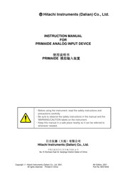 Hitachi PRIMAIDE Instruction Manual
