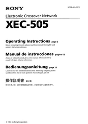 Sony XEC-505 Operating Instructions Manual