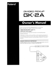 Roland GK-2A Owner's Manual