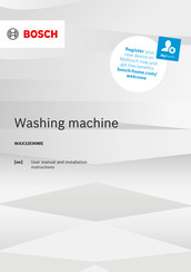Bosch WAX32E90ME User Manual And Installation Instructions