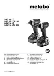 Metabo SSW 18 LTX 200 Original Instructions Manual