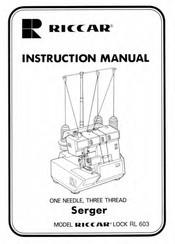 Riccar Serger Instruction Manual