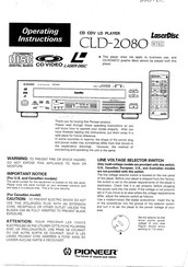 Pioneer CLD-2080 Operating Instructions Manual