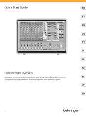 Behringer EUROPOWER PMP580S Quick Start Manual