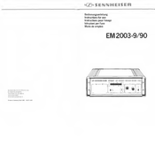 Sennheiser EM2003-9 Instructions For Use Manual