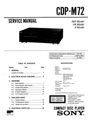 Sony CDP-M72 Service Manual