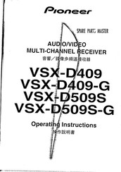 Pioneer VSX-D509S Operating Instructions Manual
