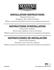 Maytag MDE20MNTGW Installation Instructions Manual