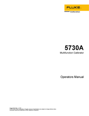 Fluke 5730A Operator's Manual