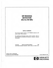 HP R85026A Manual