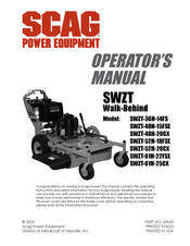 Scag Power Equipment SWZT-61H-25CX Operator's Manual