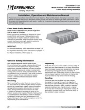 Greenheck FGI Installation, Operation And Maintenance Manual