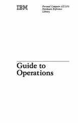 IBM AT/370 Manual To Operations