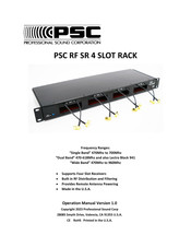 PSC RF SR 4 SLOT RACK Operation Manual
