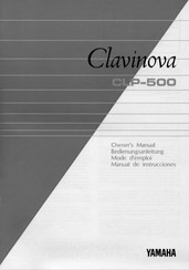 Yamaha Clavinova CLP-500 Owner's Manual