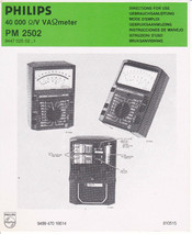 Philips PM 2502 Directions For Use Manual