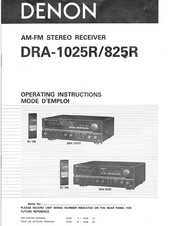 Denon DRA-825R Operating Instructions Manual