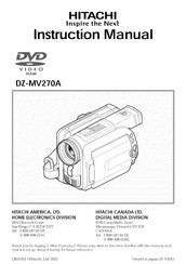 Hitachi DZ-MV270A - Camcorder Instruction Manual