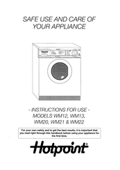 Hotpoint WM21 Instructions For Use Manual