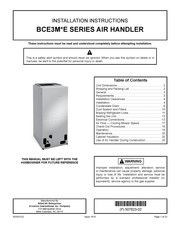 Lennox BCE3M E Series Installation Instructions Manual