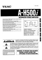Teac A-H500i Owner's Manual