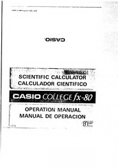 Casio COLLEGE fx-80 Operation Manual