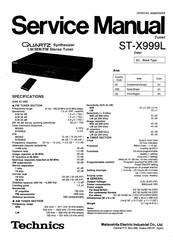 Technics QUARTZ ST-X999L Service Manual