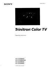 Sony Trinitron KV-32XBR85 Operating Instructions Manual