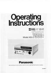 Panasonic AG-7500-B Operating Instructions Manual