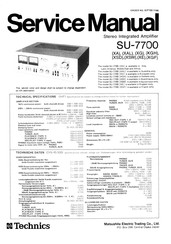 Technics SU-7700 - SCHEMATICS Service Manual