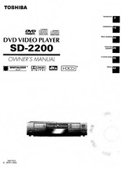 Toshiba SD-2200 Owner's Manual