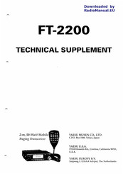 Yaesu FT-2200 Technical Supplement