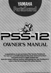 Yamaha PortaSound PSS-12 Owner's Manual