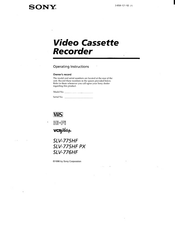 Sony VCRplus+ SLV-775HF Operating Instructions Manual
