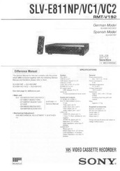 Sony SLV-E811VC1 Service Manual