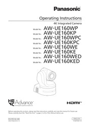 Panasonic HEVC Advance AW-UE160WE Operating Instructions Manual