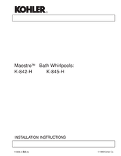 Kohler Maestro K-842-H Installation Instructions Manual