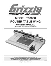 Grizzly T33850 Owner's Manual