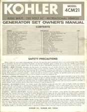 Kohler 4CM21 Owner's Manual