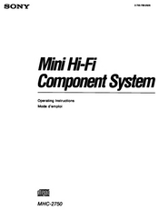 Sony MHC-2750 Operating Instructions Manual