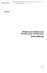 Canon Pixma TS7700A Series Manual