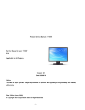 Acer V193W Product Service Manual
