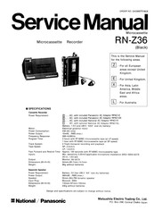 Panasonic RN-Z36 Z Service Manual
