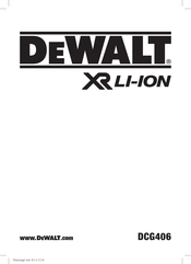 DeWalt XR Li-Ion DCG406 Original Instructions Manual