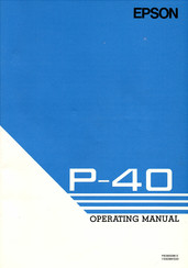 Epson P-40 Operating Manual