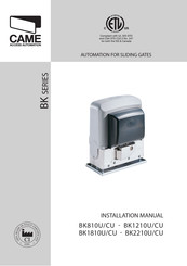 CAME BK1810U Installation Manual